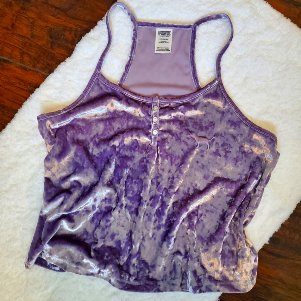 VS Pink Sleepwear crushed velvet top